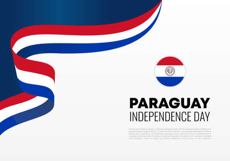 Paraguay independence day background banner poster for national celebration on may 14 and 15.のイラスト素材
