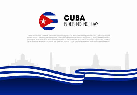 Cuba independence day background banner poster for national celebration october 10.のイラスト素材