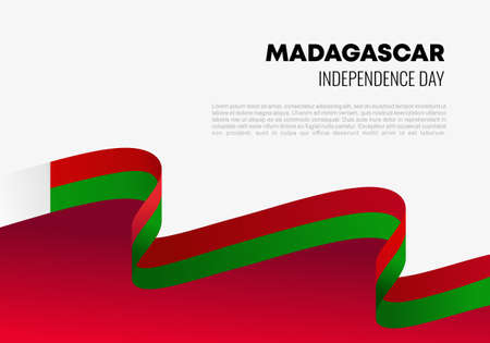 Madagascar independence day background poster for national celebration on June 26 th.のイラスト素材