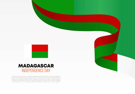 Madagascar independence day background poster for national celebration on June 26 th.のイラスト素材