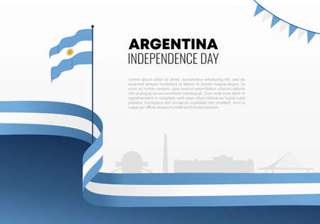 Argentina Independence day background banner poster for national celebration on July 9 th.のイラスト素材