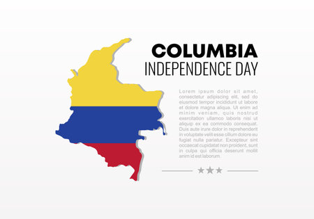 Columbia independence day background banner poster for national celebration on July 20 th.のイラスト素材