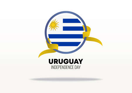 Uruguay independence day background banner poster for national celebration on august 25.のイラスト素材