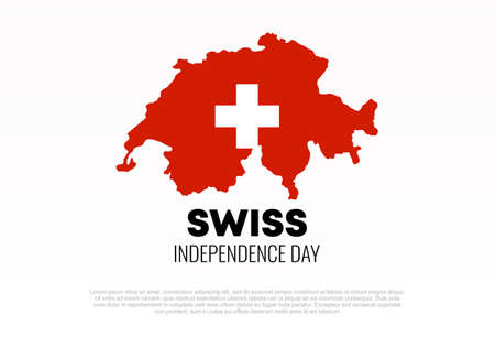 Swiss independence day background banner poster for national celebration on august 1st.のイラスト素材