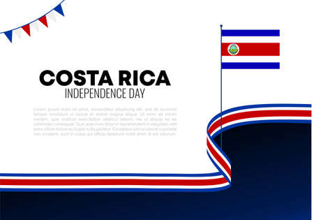 Costa rica independence day background banner poster for national celebration on september 15.のイラスト素材