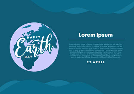 Earth day background banner poster with globe on blue color.のイラスト素材
