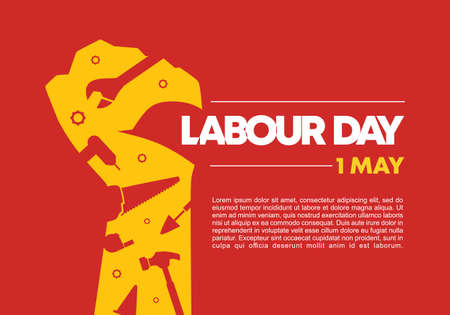 Labour day background banner poster on may 1st.のイラスト素材
