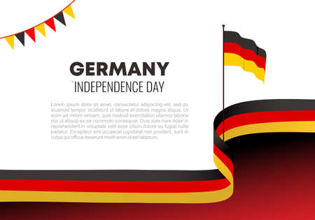 Germany independence day background with german flag for national celebration on October 3.のイラスト素材