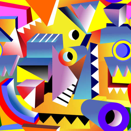 Abstract geometric seamless pattern with colorful shape.
