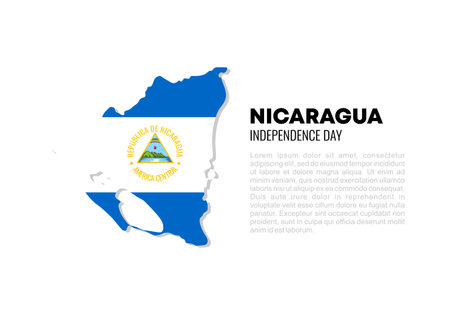Nicaragua independence day background banner poster for national celebration on September 15 th.のイラスト素材
