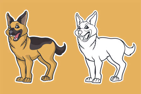 shepherd dog vector illustration cartoon styleのイラスト素材