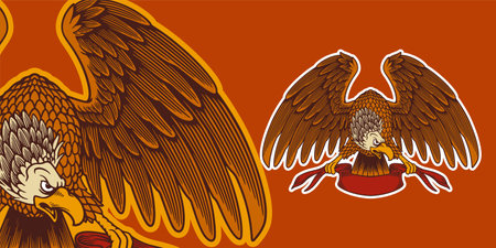 eagle mascot vector illustration cartoon styleのイラスト素材