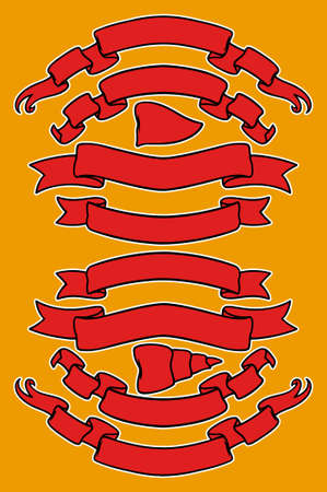 ribbon banner set vector illustrationのイラスト素材