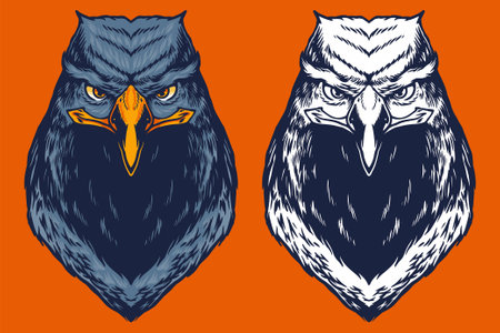 blue eagle head mascot vector illustration cartoon styleのイラスト素材