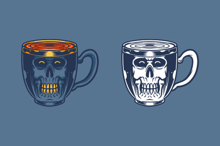 mug skull vector illustrationのイラスト素材
