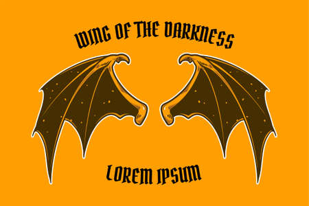 dragon wing card poster vector illustration