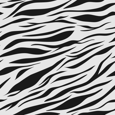 Tiger skin seamless pattern in black white color.のイラスト素材