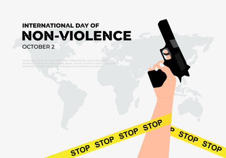 International day of non violence background on october 2nd.のイラスト素材