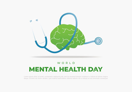 World mental health day background celebrated on october 10th.のイラスト素材