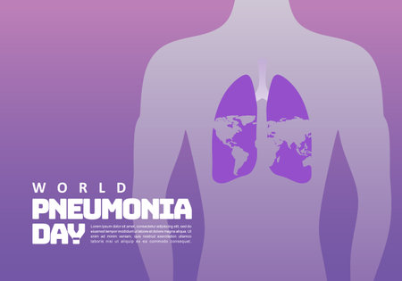 World pneumonia day background with map in world map.のイラスト素材