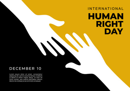 International human right day background celebrated on december 10.のイラスト素材