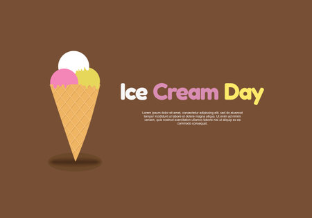Ice cream day background celebrated on december 13.のイラスト素材