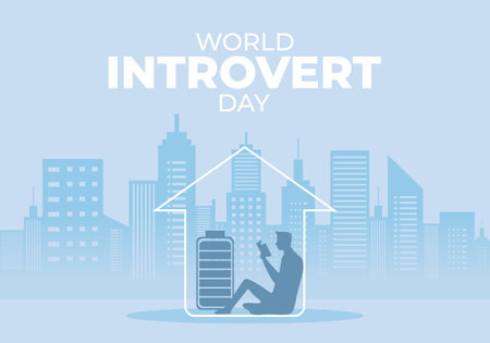 World introvert day background celebrated on january 2nd.のイラスト素材