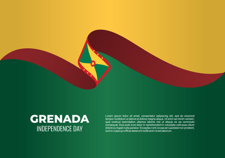 Grenada independence day background celebrated on february 7のイラスト素材