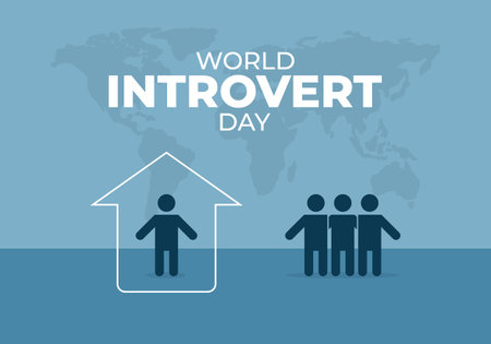 World introvert day background celebrated on january 2nd.のイラスト素材