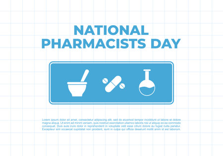 National pharmacist day isolated on white background celebrated on January 12のイラスト素材