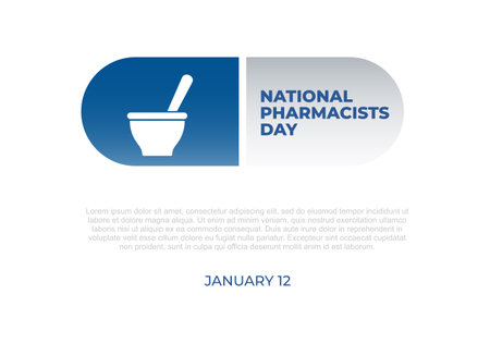 National pharmacist day isolated on white background celebrated on January 12のイラスト素材