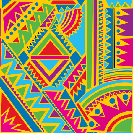 Seamless vector tribal pattern. Aztec, mexican, indian motifsのイラスト素材