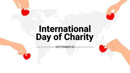 International Day of Charity. Holiday concept. Template for background, banner, card, poster with text inscription. Vector illustrationのイラスト素材
