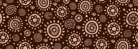 African afro seamless pattern culture motifs, circle ethnic doodle artwork. Creative aztec texture...