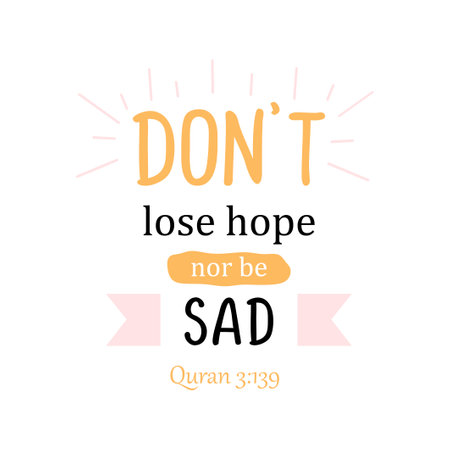 Don't lose hope to be sad. Inspirational quote.のイラスト素材