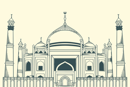 Taj Mahal in Agra, Uttar Pradesh, India.のイラスト素材