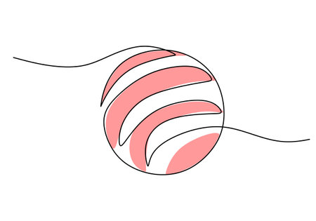 Plastic Soccer Ball One Line Drawing: Continuous Hand Drawn Sport Themeのイラスト素材