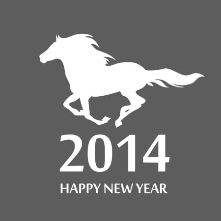 new year card with horse vector illustrationのイラスト素材