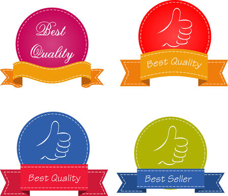 Set of Superior Quality and Satisfaction Guarantee Ribbons, Labels or Tagsのイラスト素材