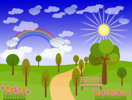 Beautiful landscape background Vectorのイラスト素材
