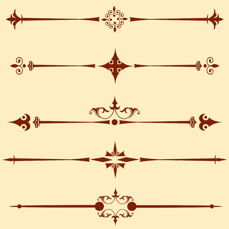 vector set  calligraphic design elements and page decorationのイラスト素材