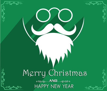Vector Merry Christmas and Happy New Year card design.のイラスト素材