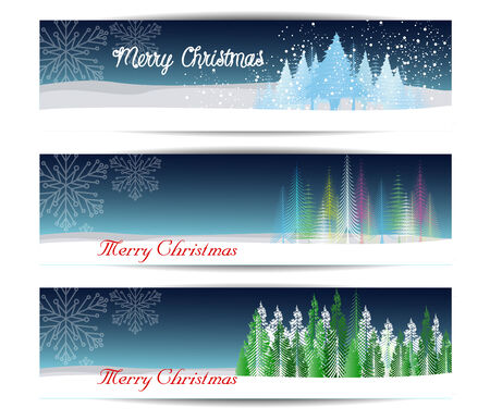 Merry Christmas banners set design, vector illustrationのイラスト素材
