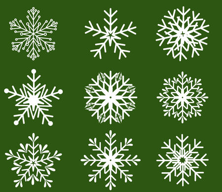 Snowflakes icon collection. Vector shapeのイラスト素材
