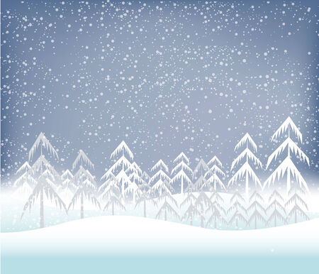Holiday winter landscape background with winter treeのイラスト素材