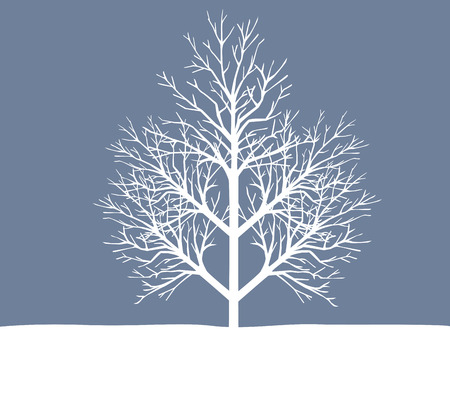 Holiday winter landscape background with winter treeのイラスト素材