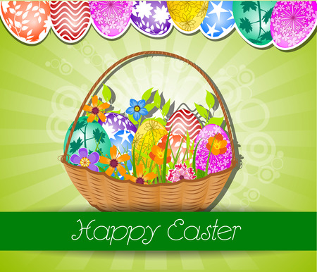 Happy Easter with eggsのイラスト素材