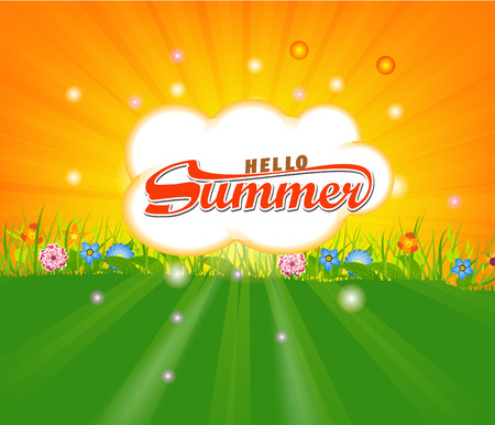 Summer time background vector illustrationのイラスト素材