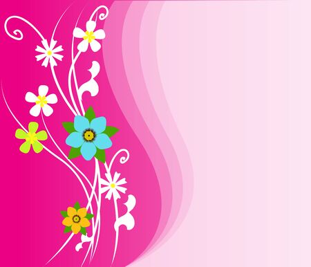 vector background with flowersのイラスト素材