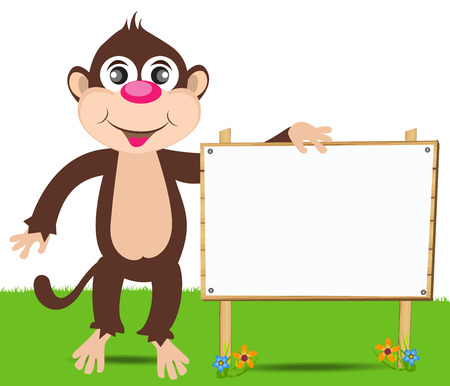 Cheerful monkey. Cartoonのイラスト素材